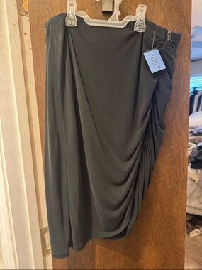 Express Black Asymmetrical Draped Skirt